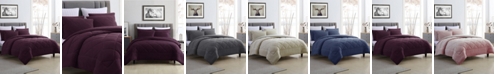 Cathay Home Inc. Fleece and Microfiber Reversible Twin/Twin XL Comforter Set